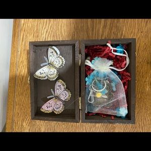 Handmade keychain with a handmade trinket box